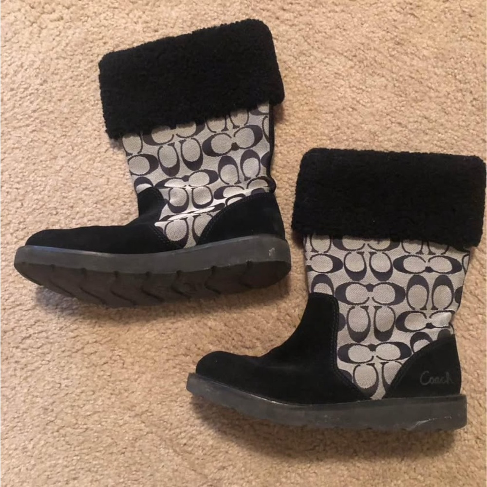 Coach Black and Gray Winter Boots